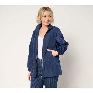 Maya J Women's Plus Sz Jacket 2X Belle Body by Kim Gravel Raindrop Blue A679978
